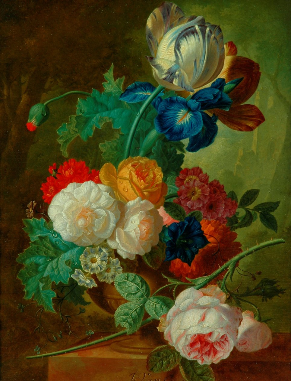 Çiçeklik (ahşap panel üzerine yağlı boya) by Jan van Os