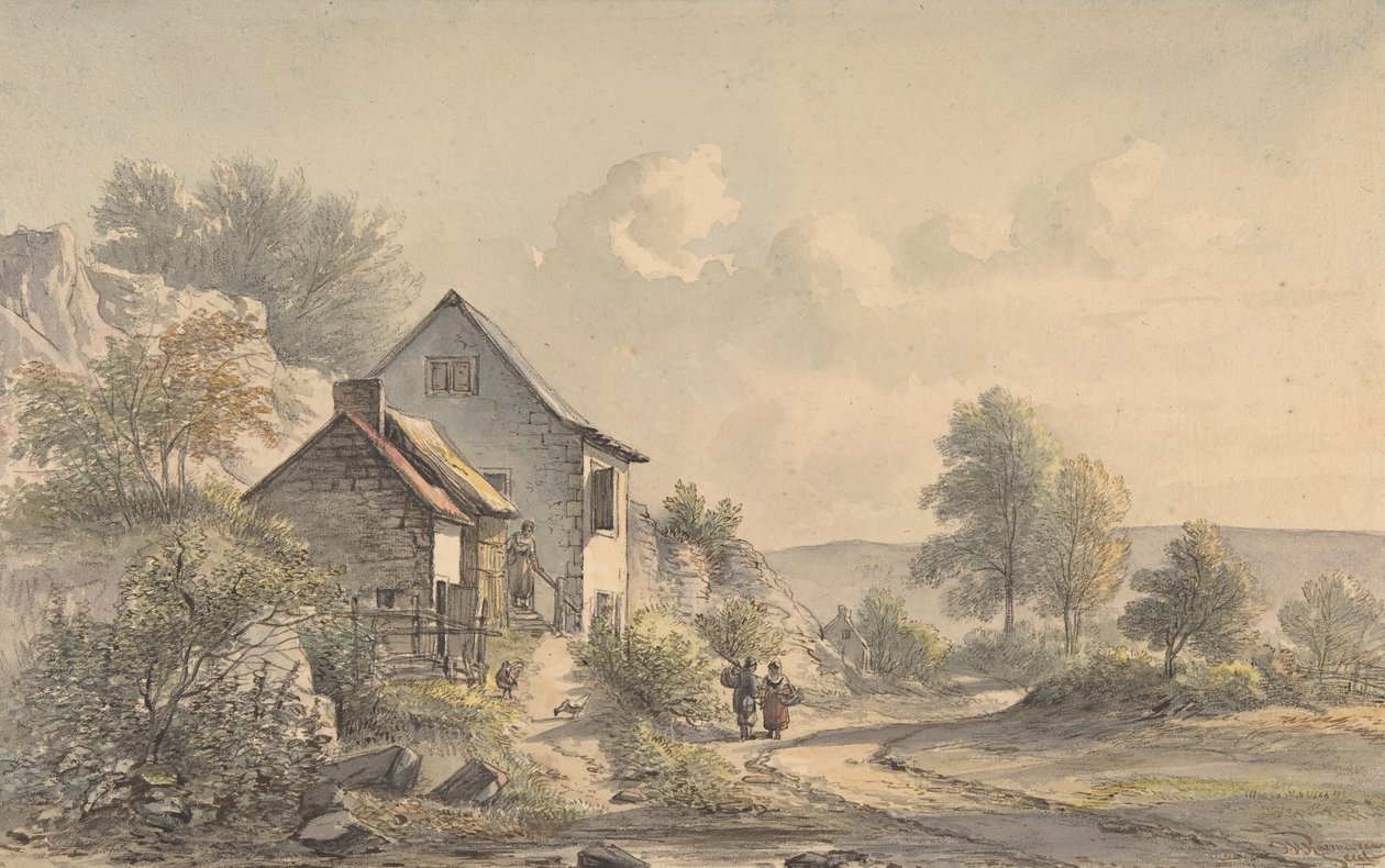 Figürlü Köy Manzarası, 19. yy. by Jan van Ravenswaay
