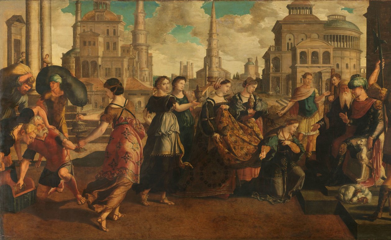 Süleyman ve Saba Kraliçesi by Jan van Scorel (circle of)