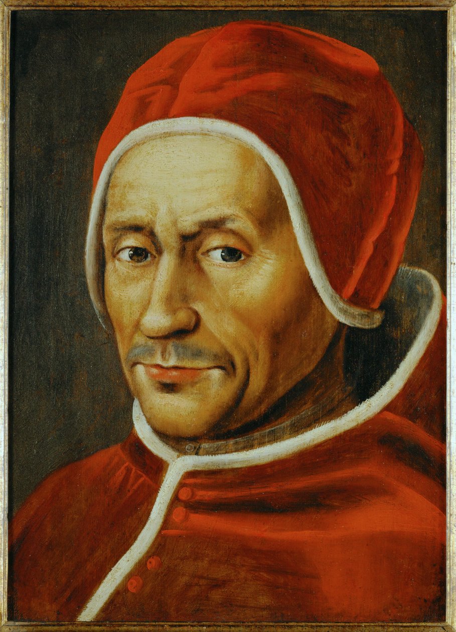 Papa Hadrianus VI ... (ahşap üzerine resim) by Jan van Scorel