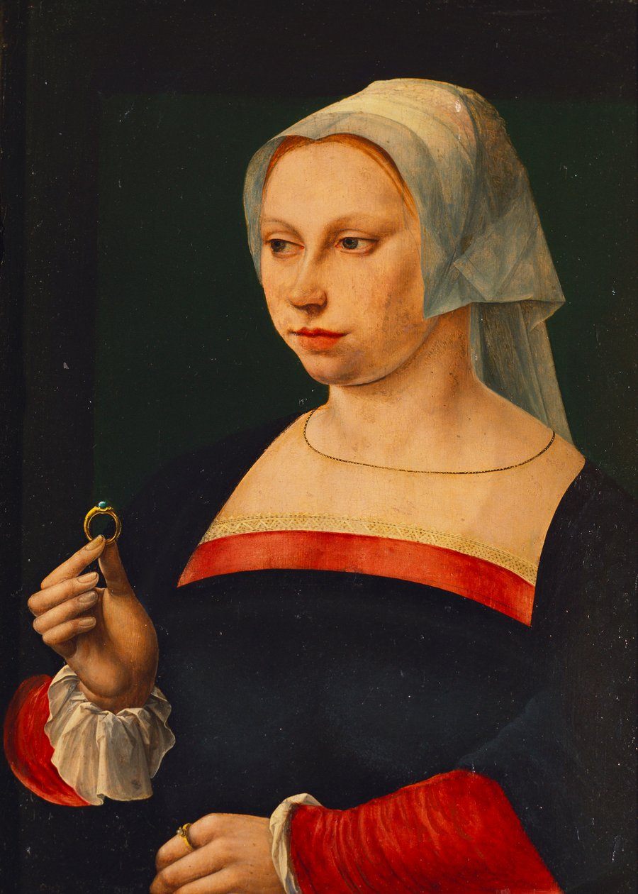 Yüzük tutan bir bayanın portresi by Jan van Scorel