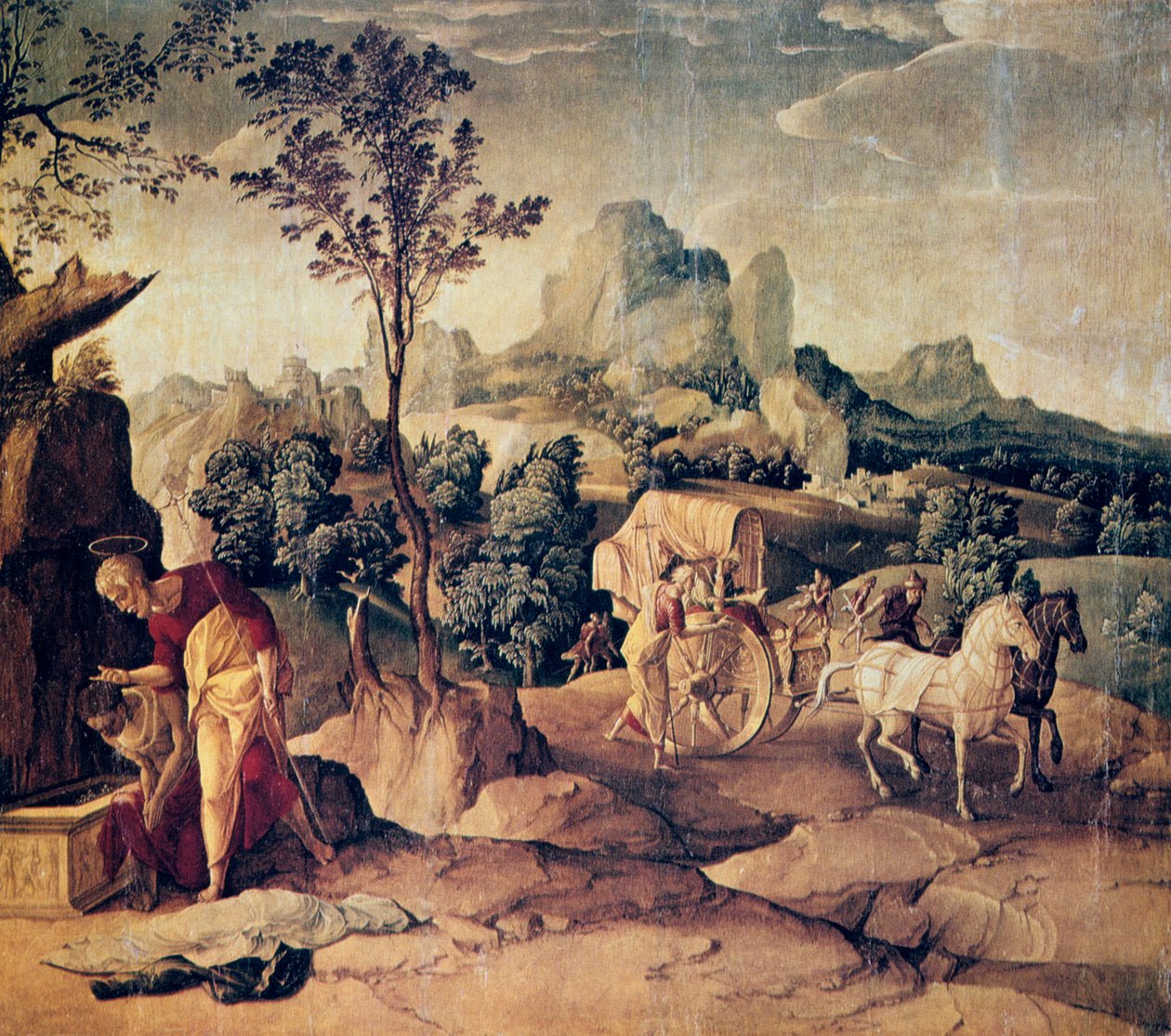 Havari Philip Hadımı Vaftiz Eden, 16. yüzyıl. by Jan van Scorel