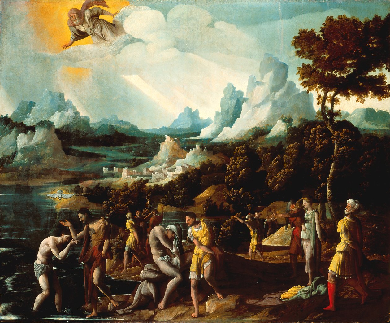 İsa'nın Vaftizi (ahşap üzerine yağlı boya) by Jan van Scorel
