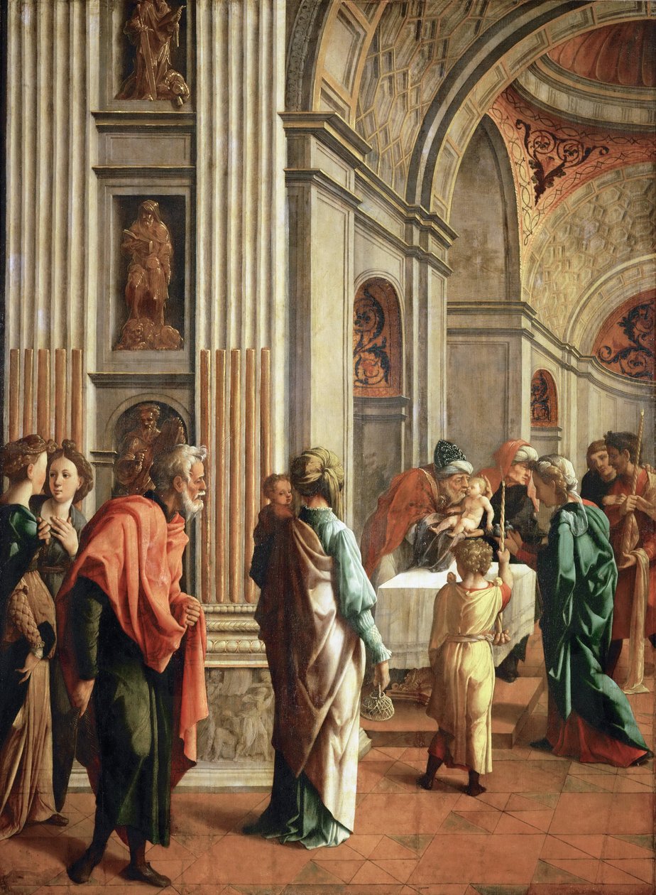 Tapınaktaki Sunum - Jan van Scorel (1495-1562). Ahşap üzerine yağlı boya, yaklaşık 1530-1536. Ebat : 114x85 cm. Sanat Tarihi Müzesi, Viyana by Jan van Scorel