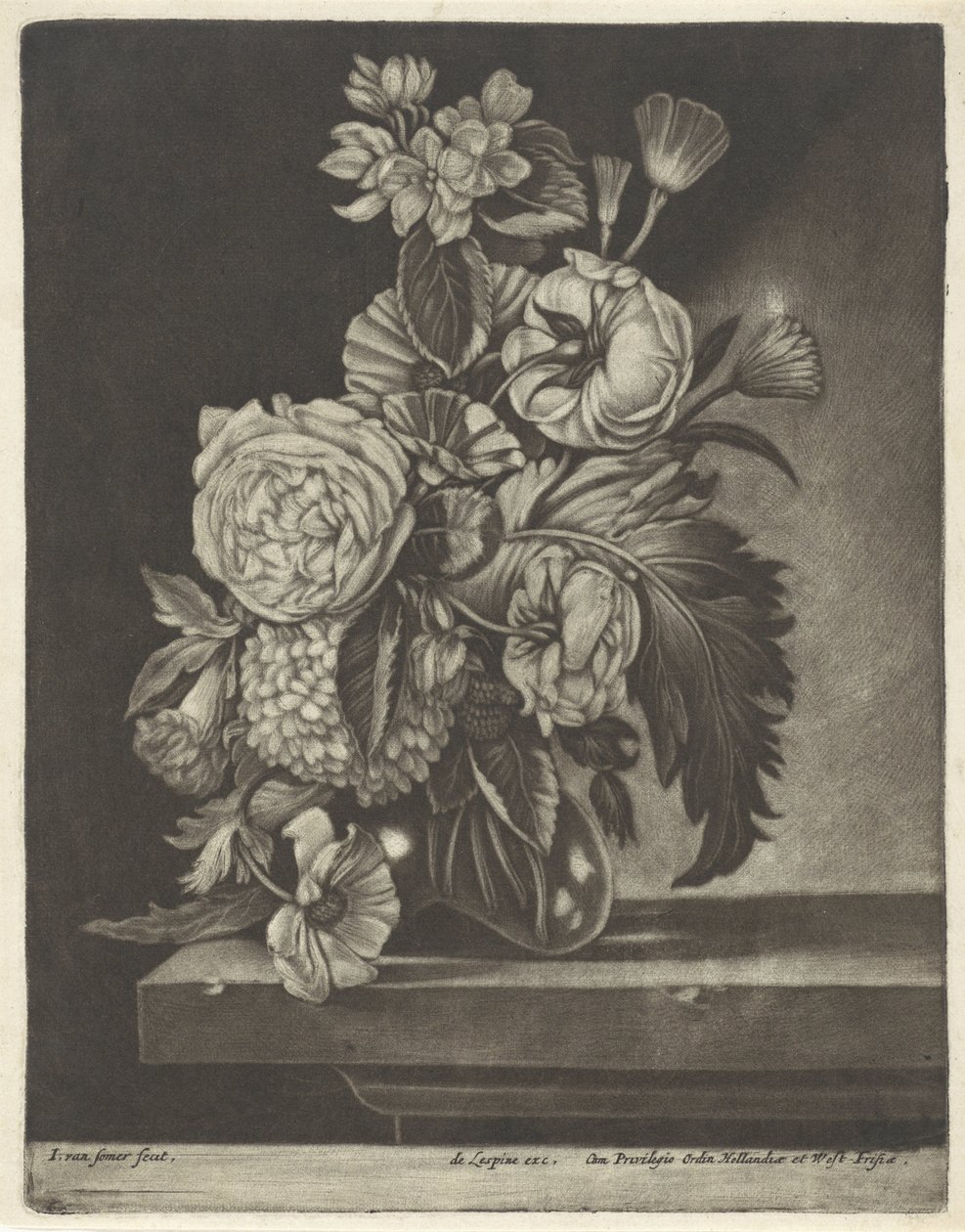 Cam vazoda çiçekler by Jan van Somer