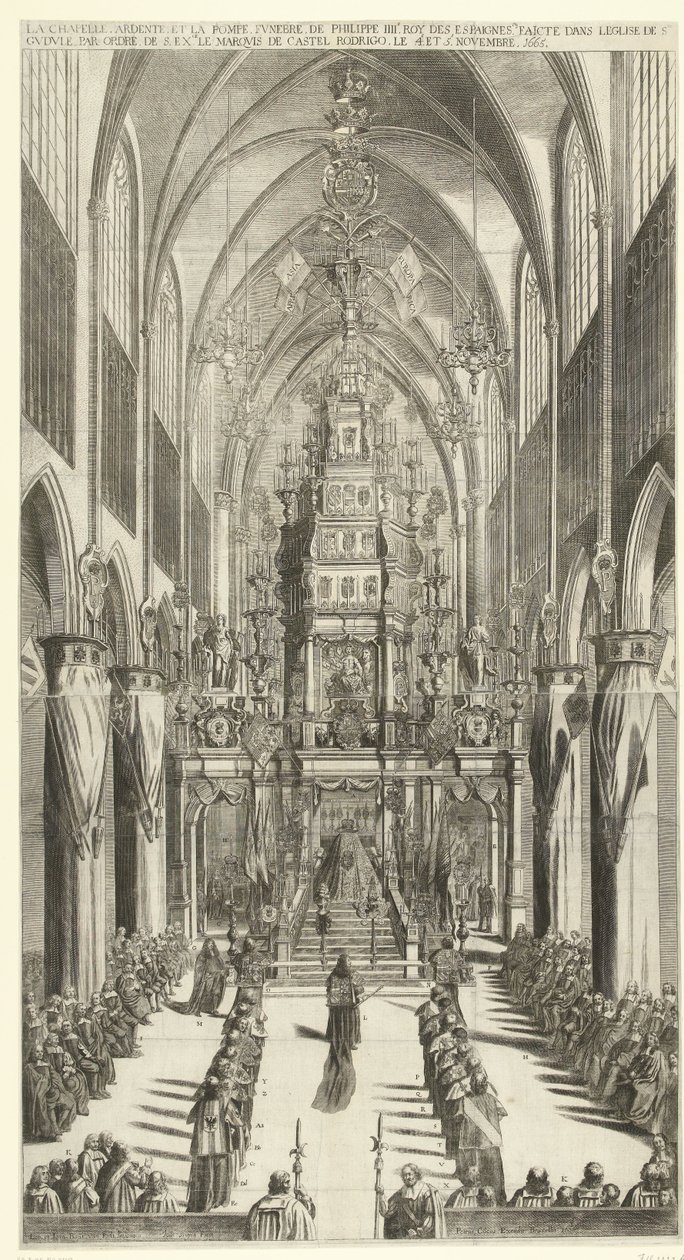 Lijkdienst voor Filips IV te Brussel, 1665 Yanan şapel ve Philippe IIIe roy des Espaignes