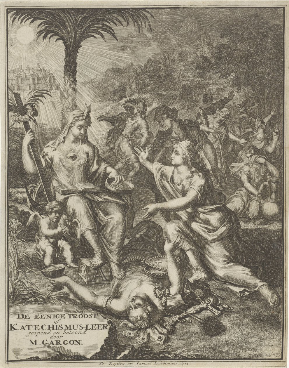 Başlık sayfası: M. Gargon, The tek teselli, 1713 by Jan van Vianen