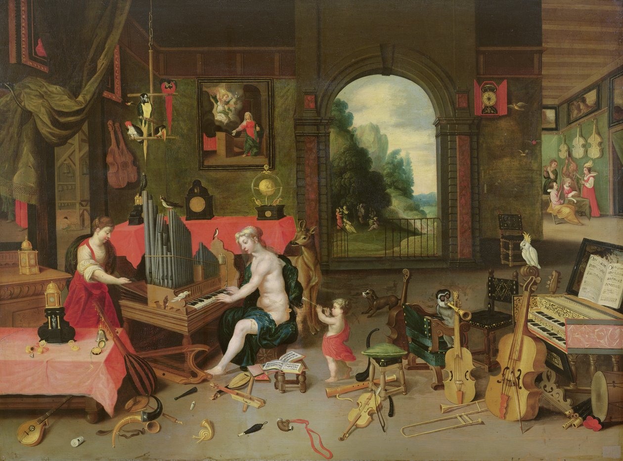 İşitme Alegorisi by Jan van and Balen, Hendrik van Kessel