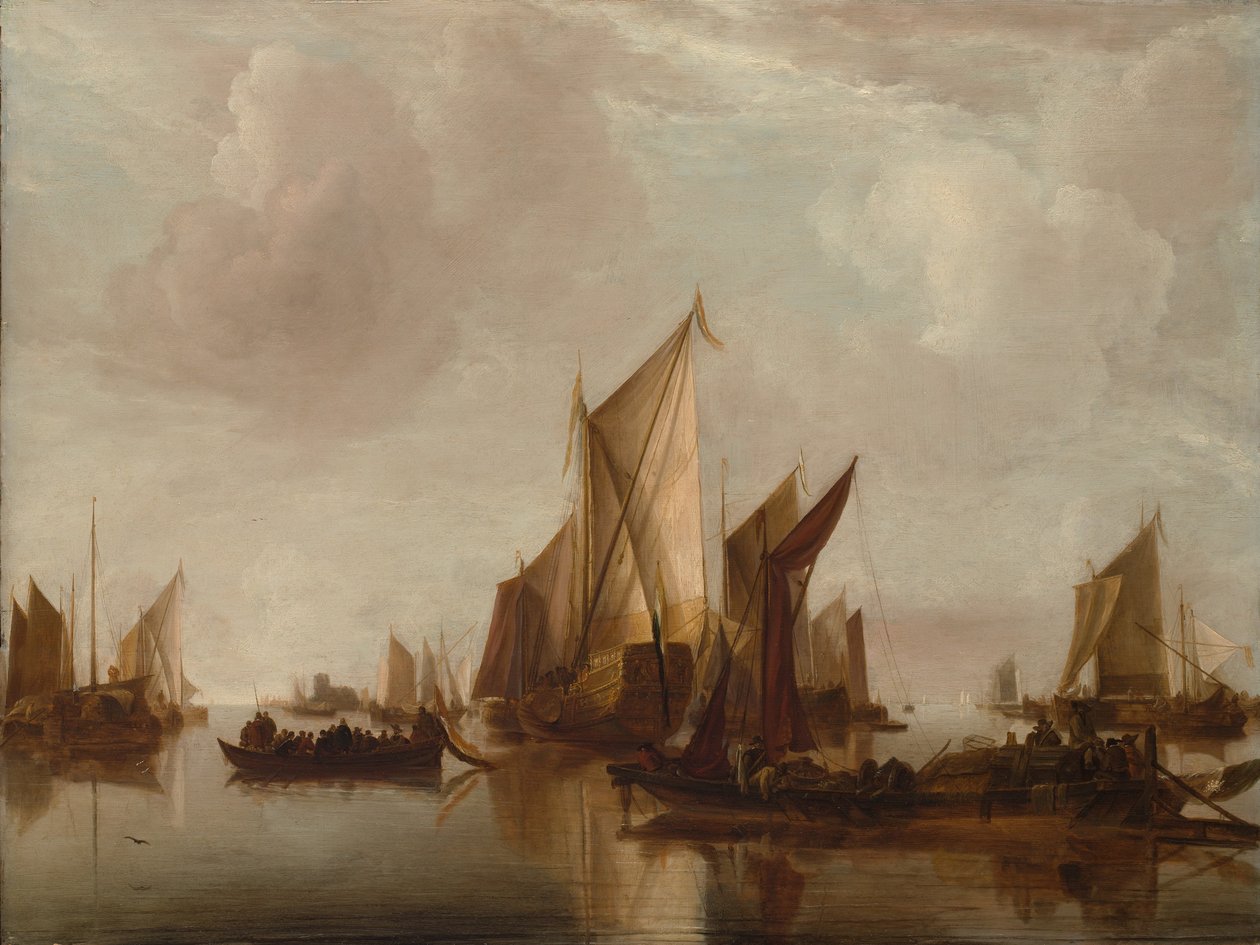 Sakin Suda Bir Devlet Yatı ve Diğer El Sanatları, yakl. 1660. by Jan van de Cappelle