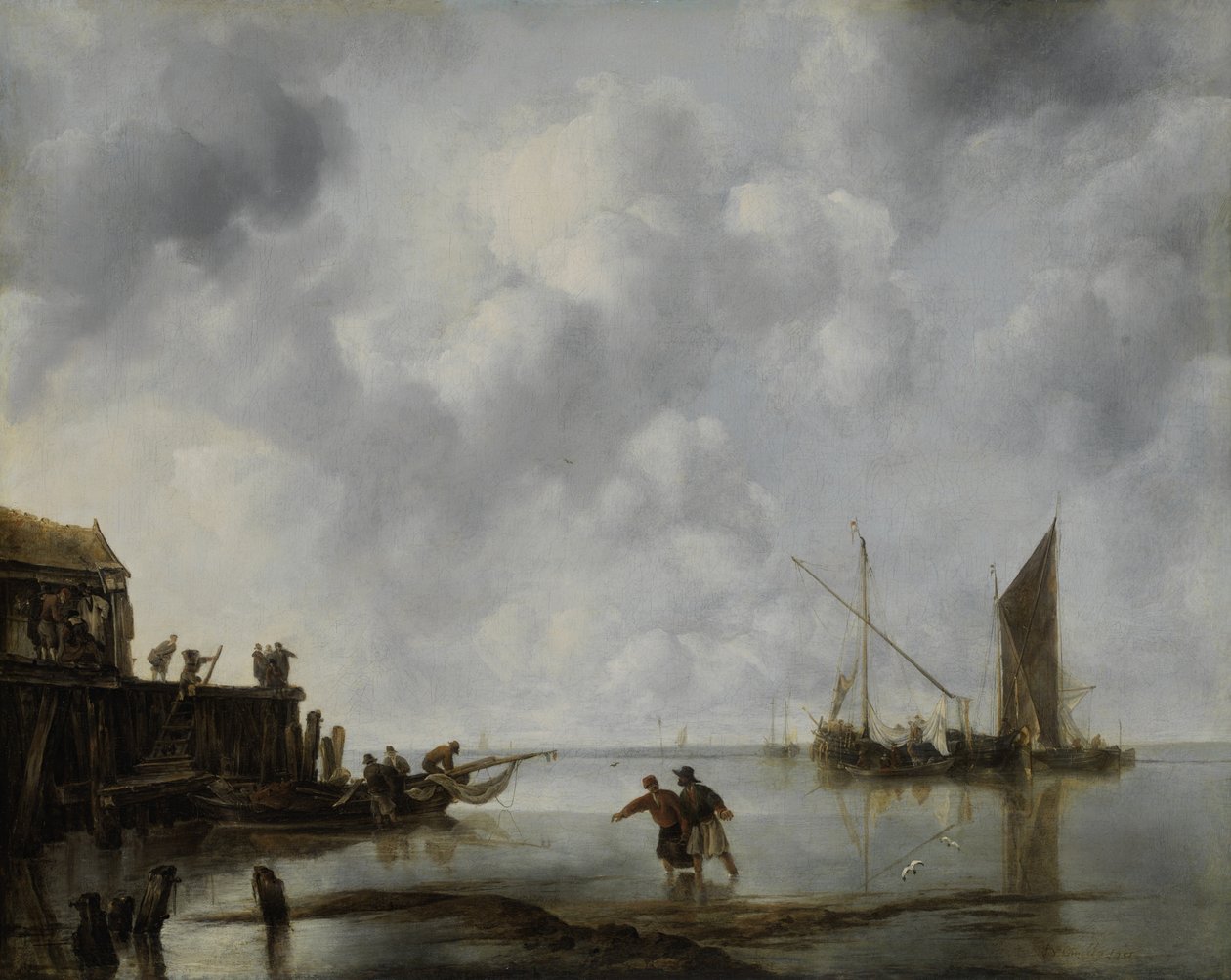 Sakin Bir Balıkçı Tekneleri by Jan van de Cappelle