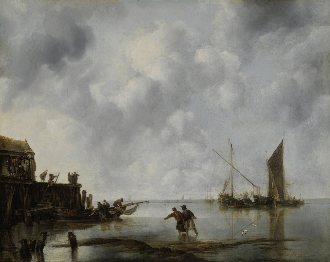 Sakin Bir Balıkçı Tekneleri, 1651. by Jan van de Cappelle