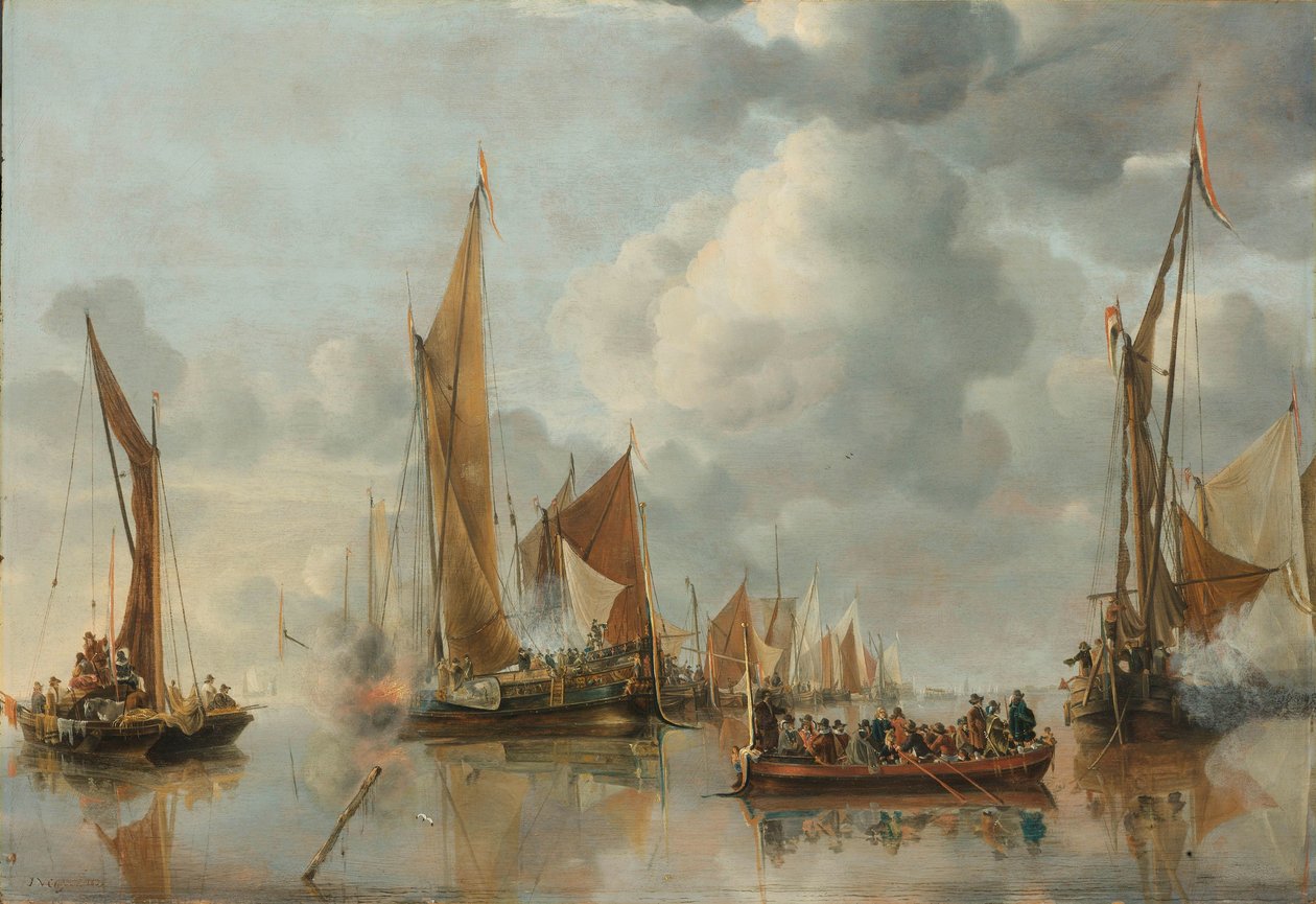 Devlet Mavnasını Selamlayan Ana Filo by Jan van de Cappelle