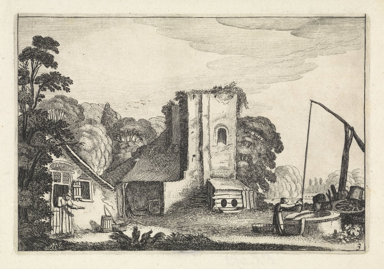 Geceleri bir handa rakamlar Manzaralar (dizi başlığı) Amenissimae aliquot requculae (dizi başlığı) by Jan van de Velde (II)