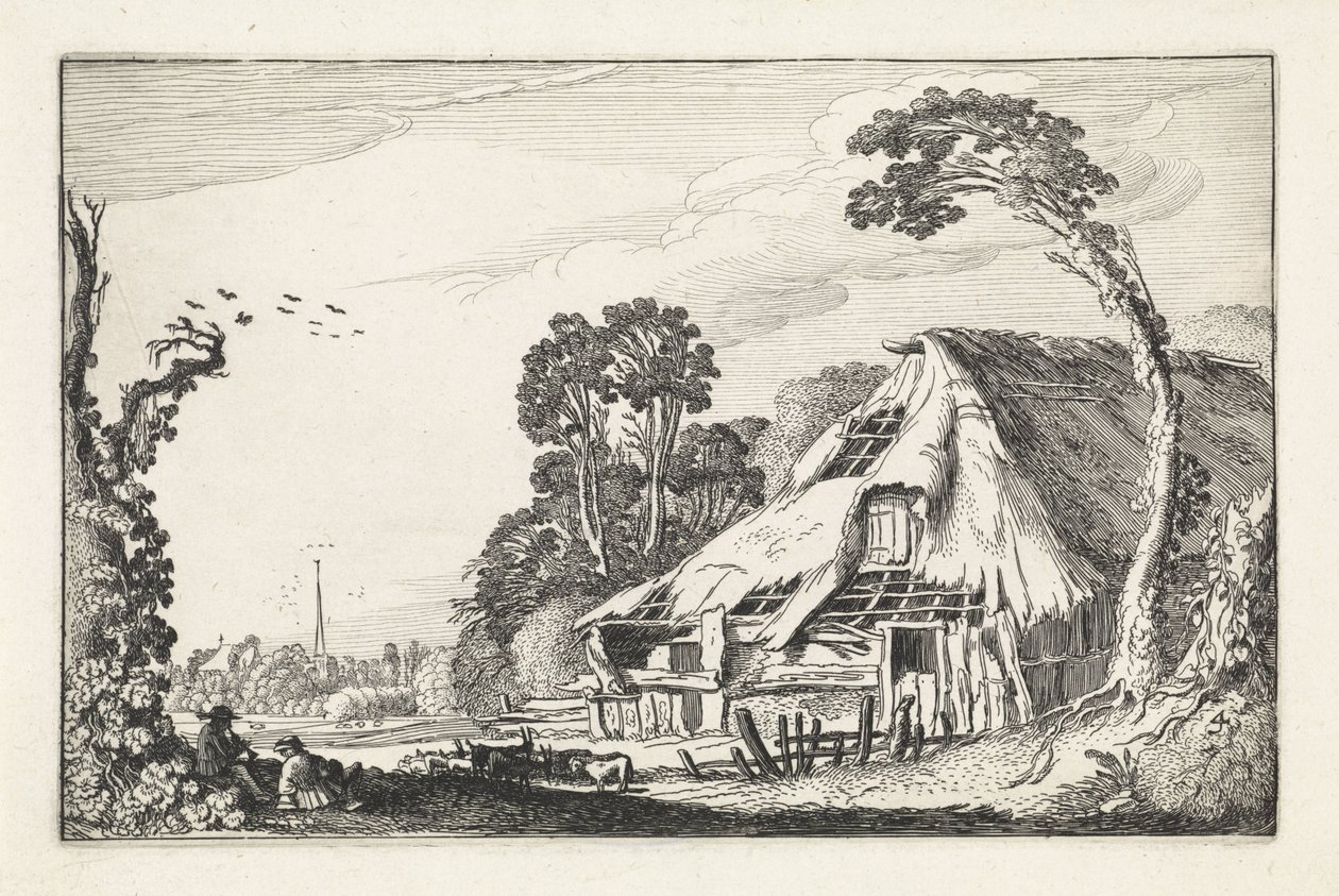 Harap bir ahırdaki rakamlar Manzaralar (dizi başlığı) Amenissimae aliquot requculae (dizi başlığı) by Jan van de Velde (II)