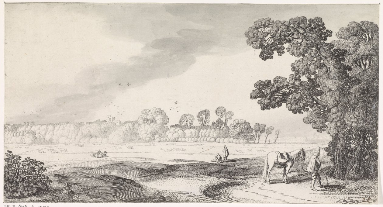 Mera arazisi bir araya geldi plassende adam Playsante lantschappen son vermakelycke görüntülemeleri (dizi başlığı) by Jan van de Velde (II)