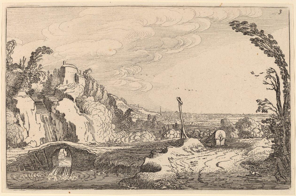 Taş Köprünün Altında Çağlayan by Jan van de Velde II