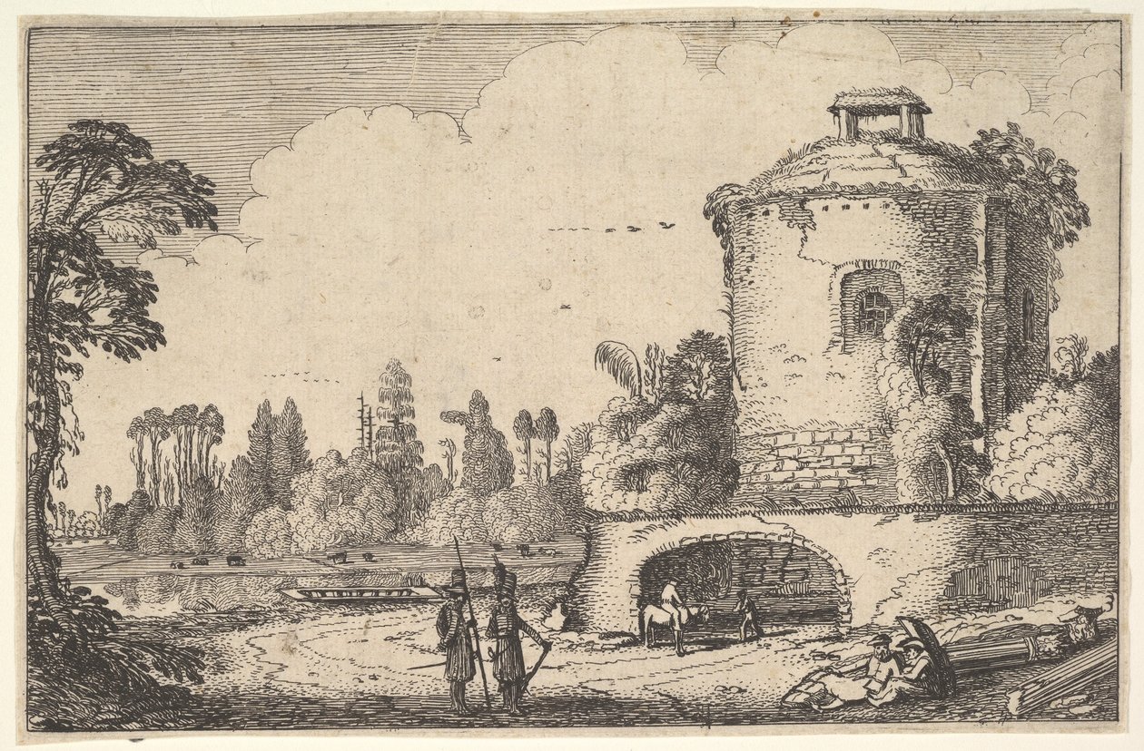 Yuvarlak Kule ile Manzara, yaklaşık. 1616. by Jan van de Velde II