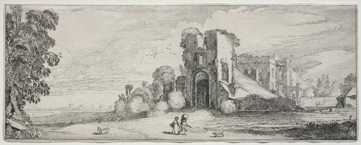 Bazı Hoş Manzaralar ve Antik Anıtların Kalıntıları: Brederode Kalesi by Jan van de Velde II