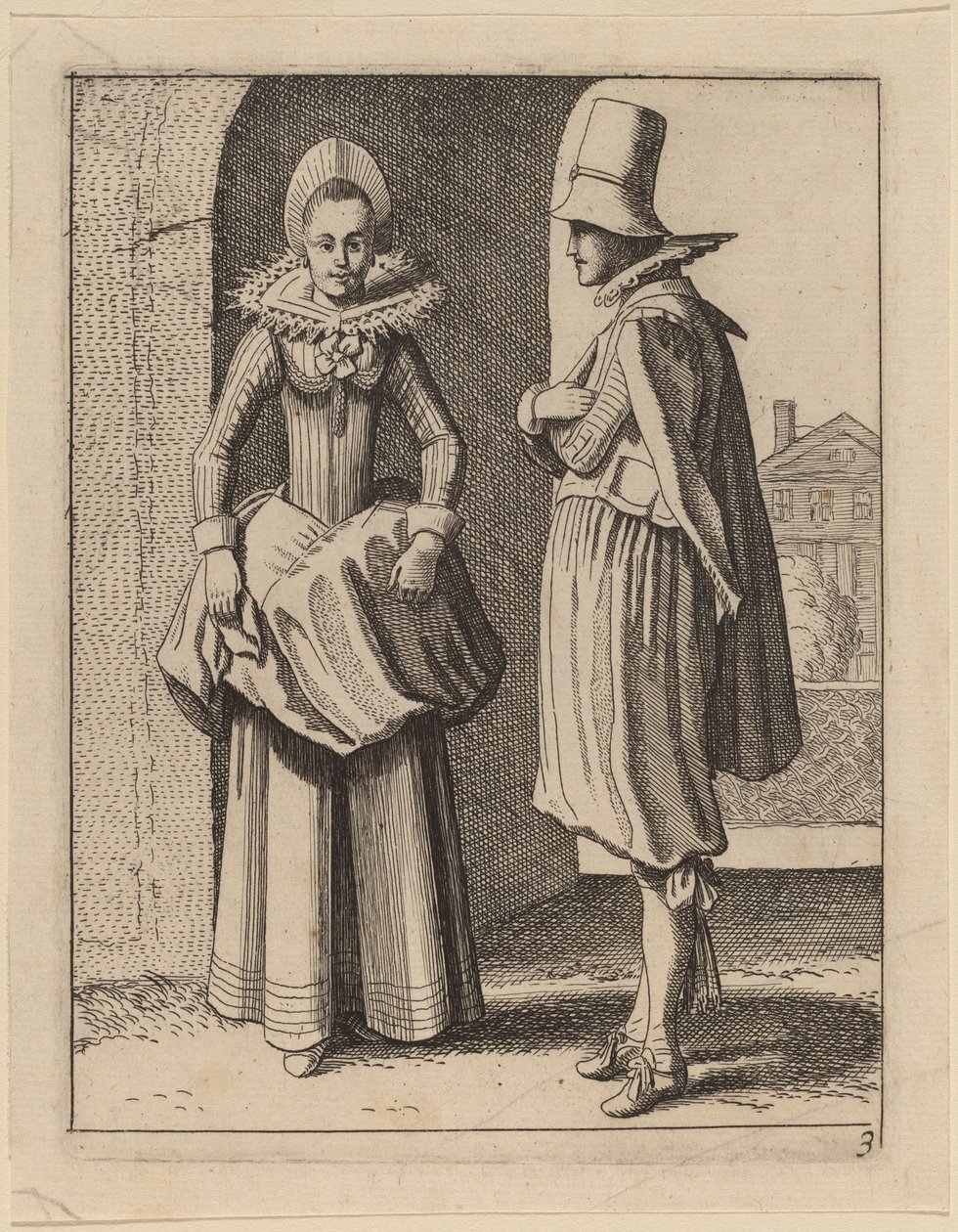 Kostümlü İki Figür by Jan van de Velde II
