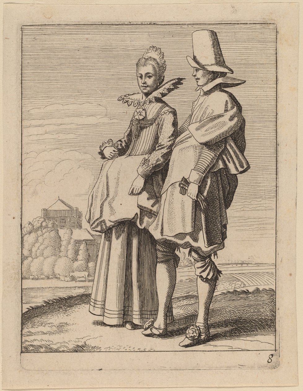Kostümlü İki Figür by Jan van de Velde II