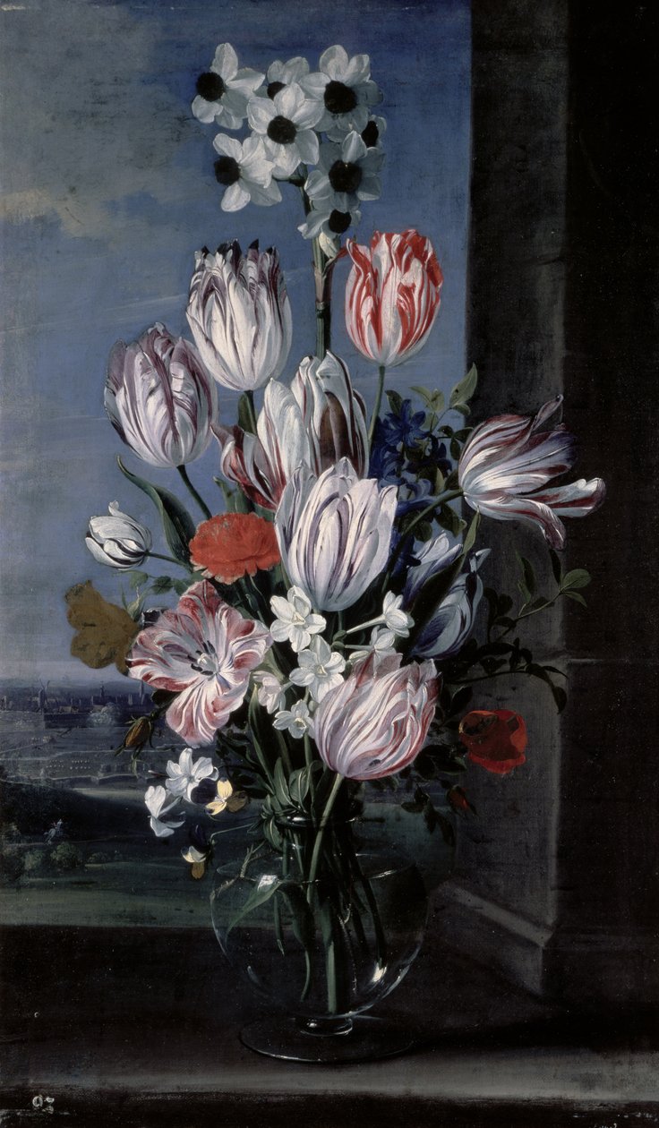 Kristal Vazoda Çiçekler, 1652 by Jan van den Hecke