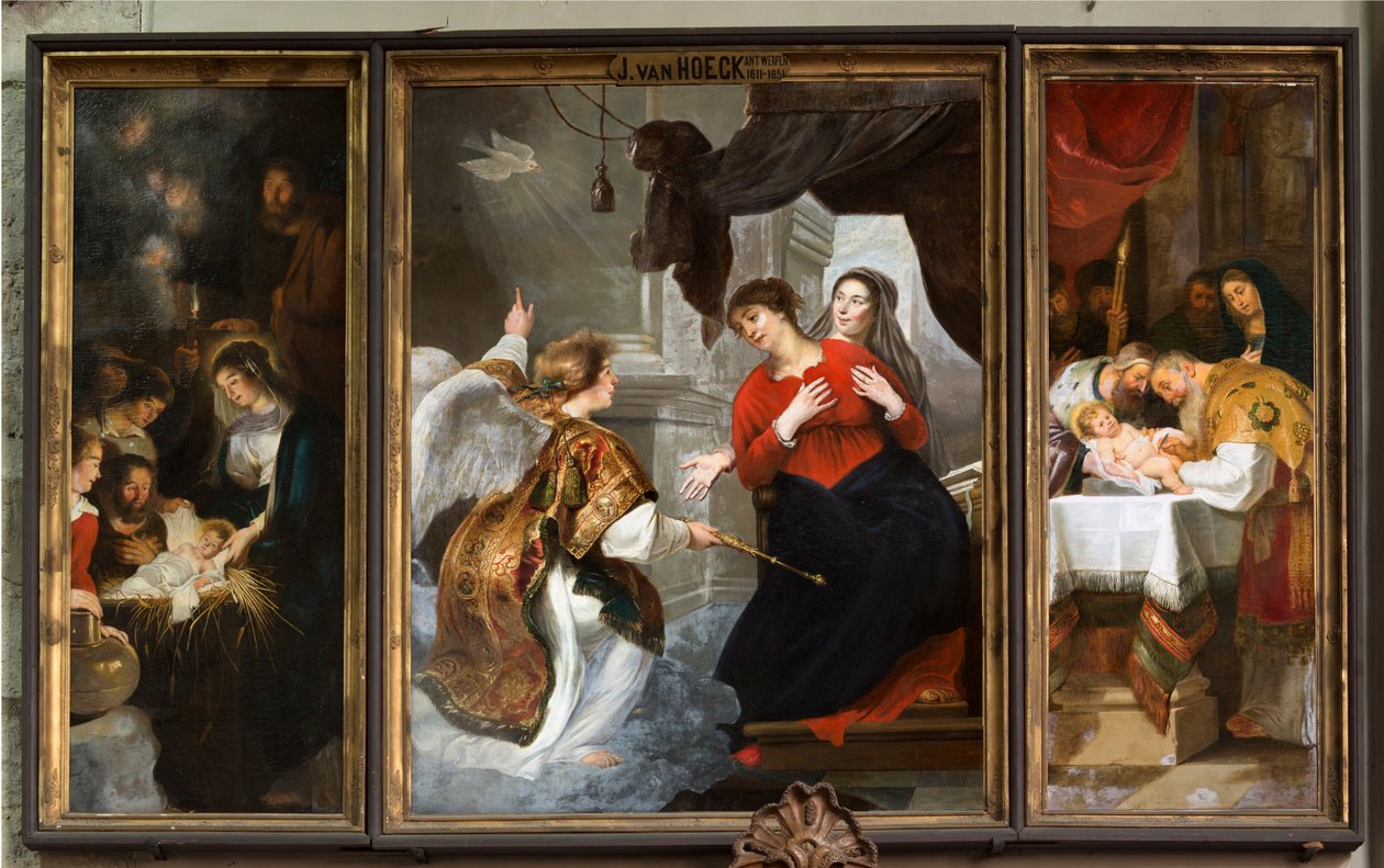 Bölge kilisesi (Bizim Leydi Bölge Kilisesi). İç mekan. tablo. by Jan van den Hoecke