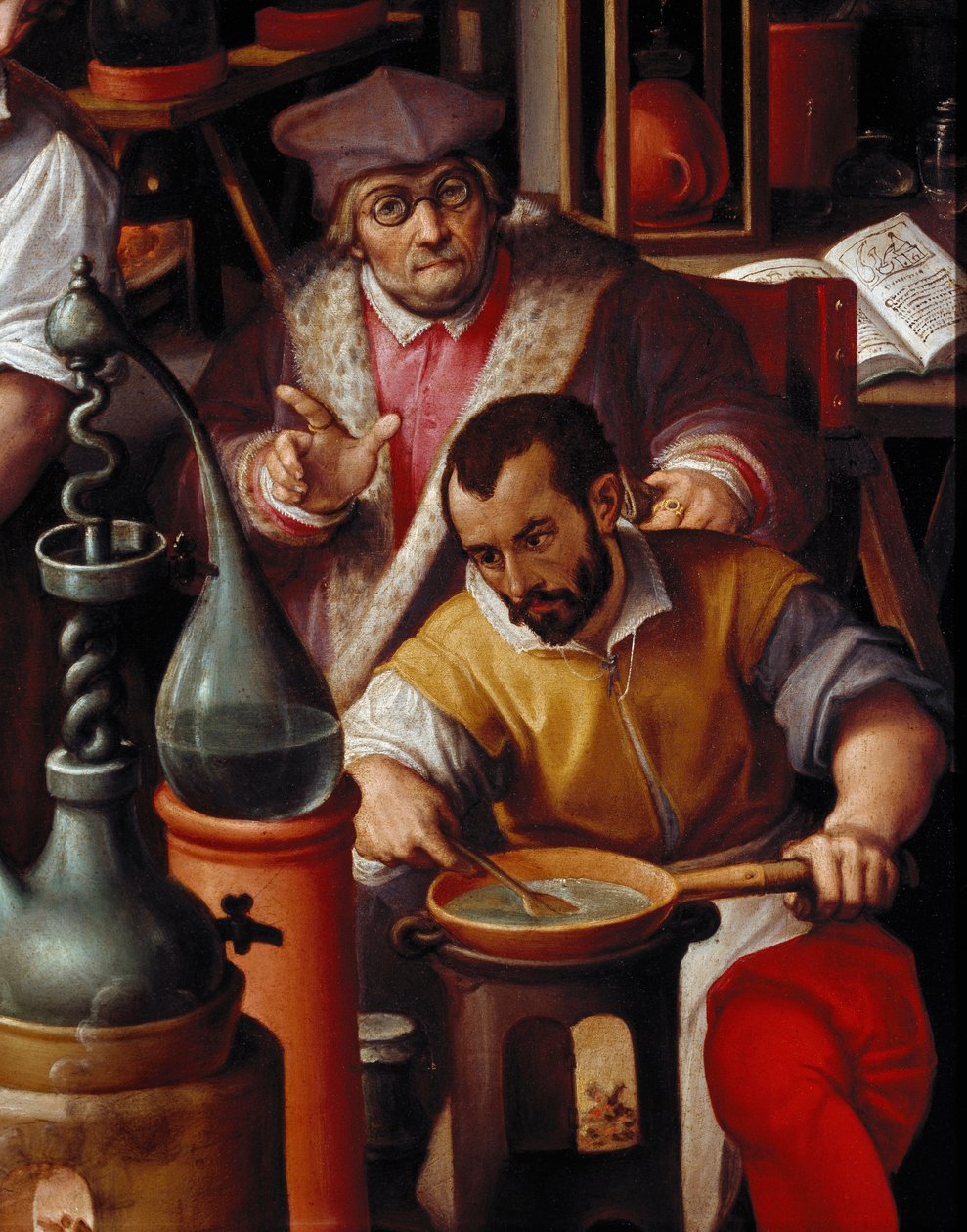 Simyacının Laboratuvarı, detay by Jan van der Straet