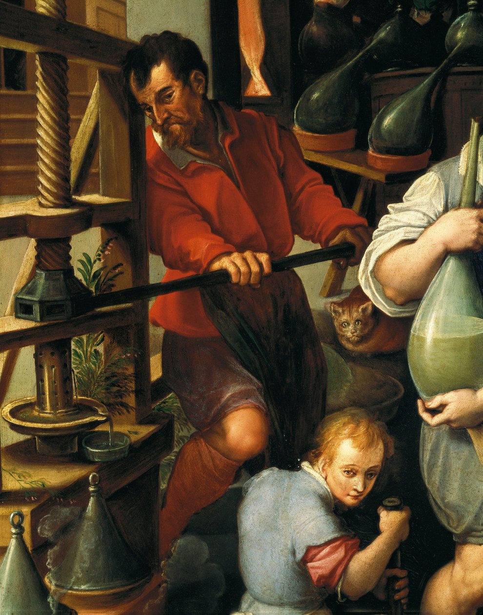 Simyacının Laboratuvarı, detay by Jan van der Straet