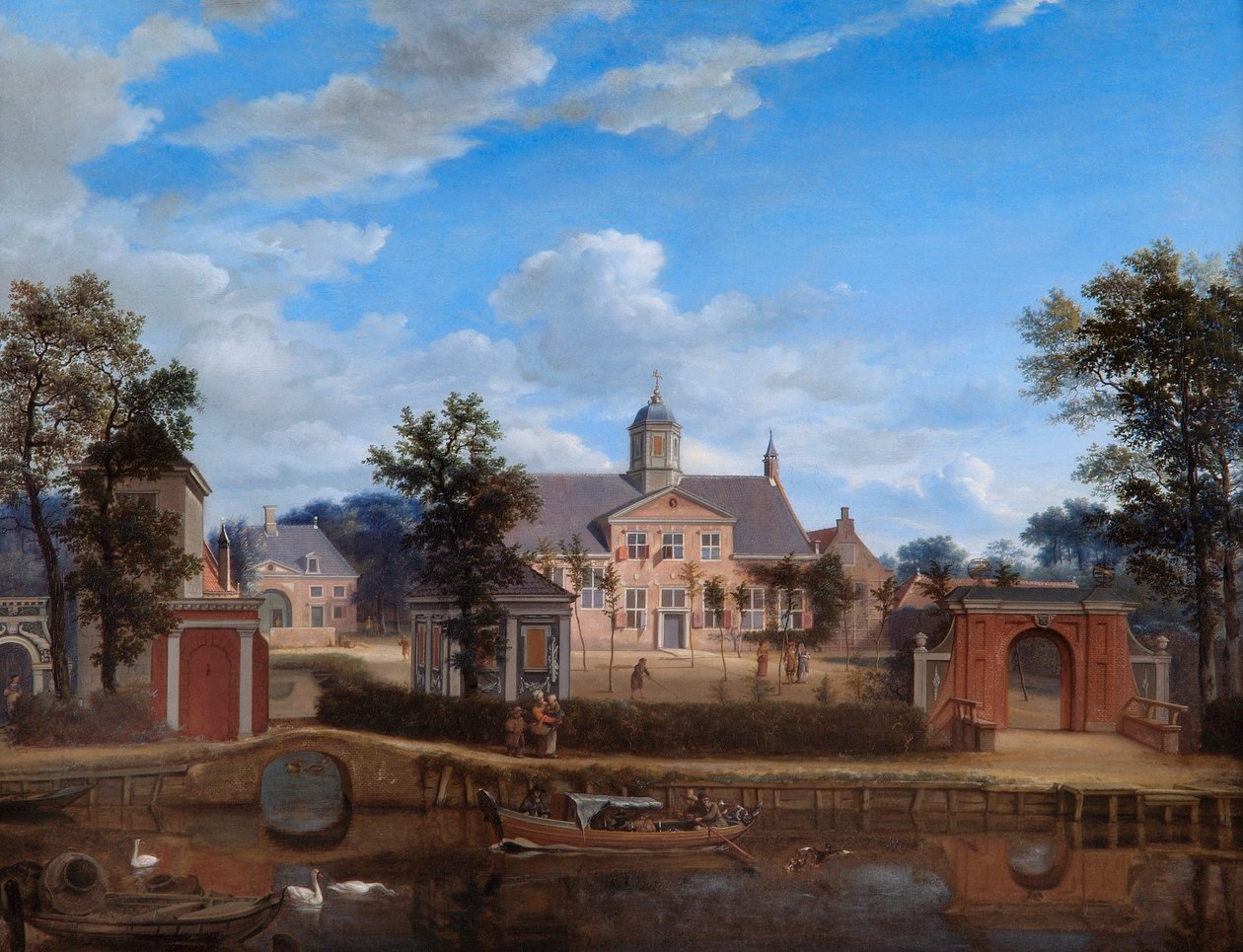 Maarsen yakınlarındaki Vecht Nehri üzerindeki Goudestein Şatosu by Jan van der Heyden