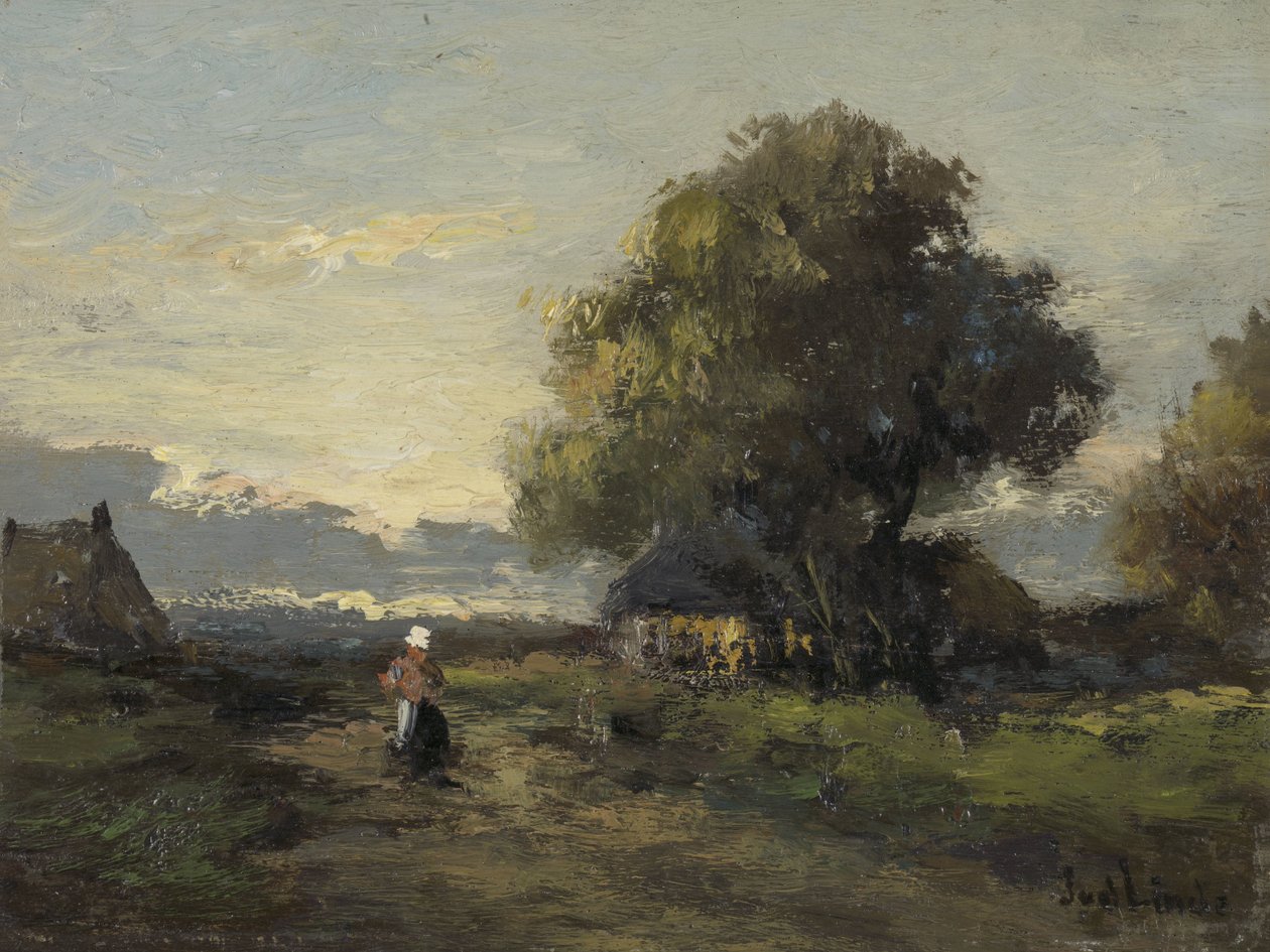 Çiftlik Evleri ile Peyzaj by Jan van der Linde
