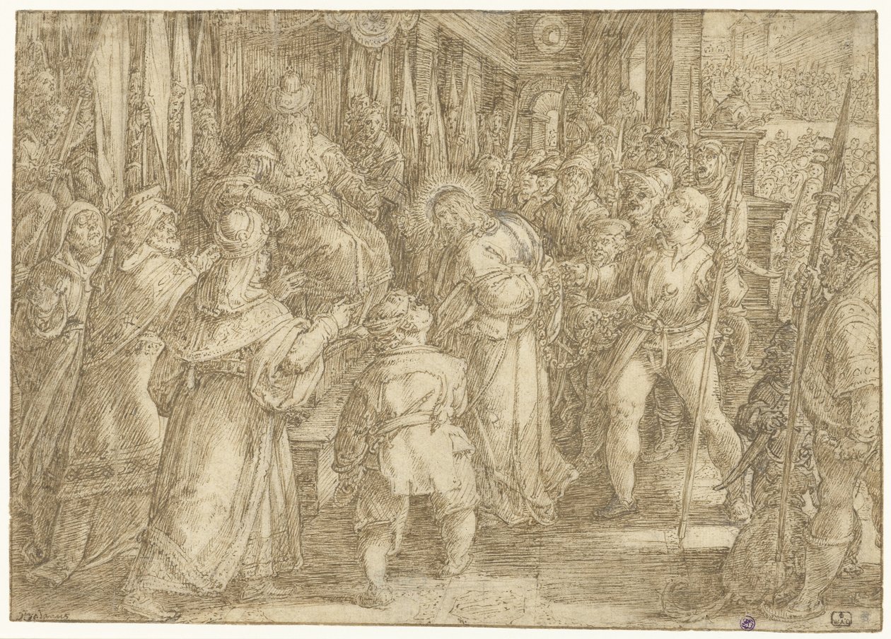 Pilatus'tan önce İsa by Jan van der Straet