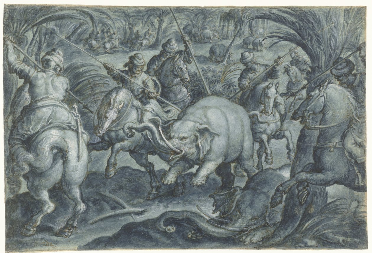 fil avı by Jan van der Straet