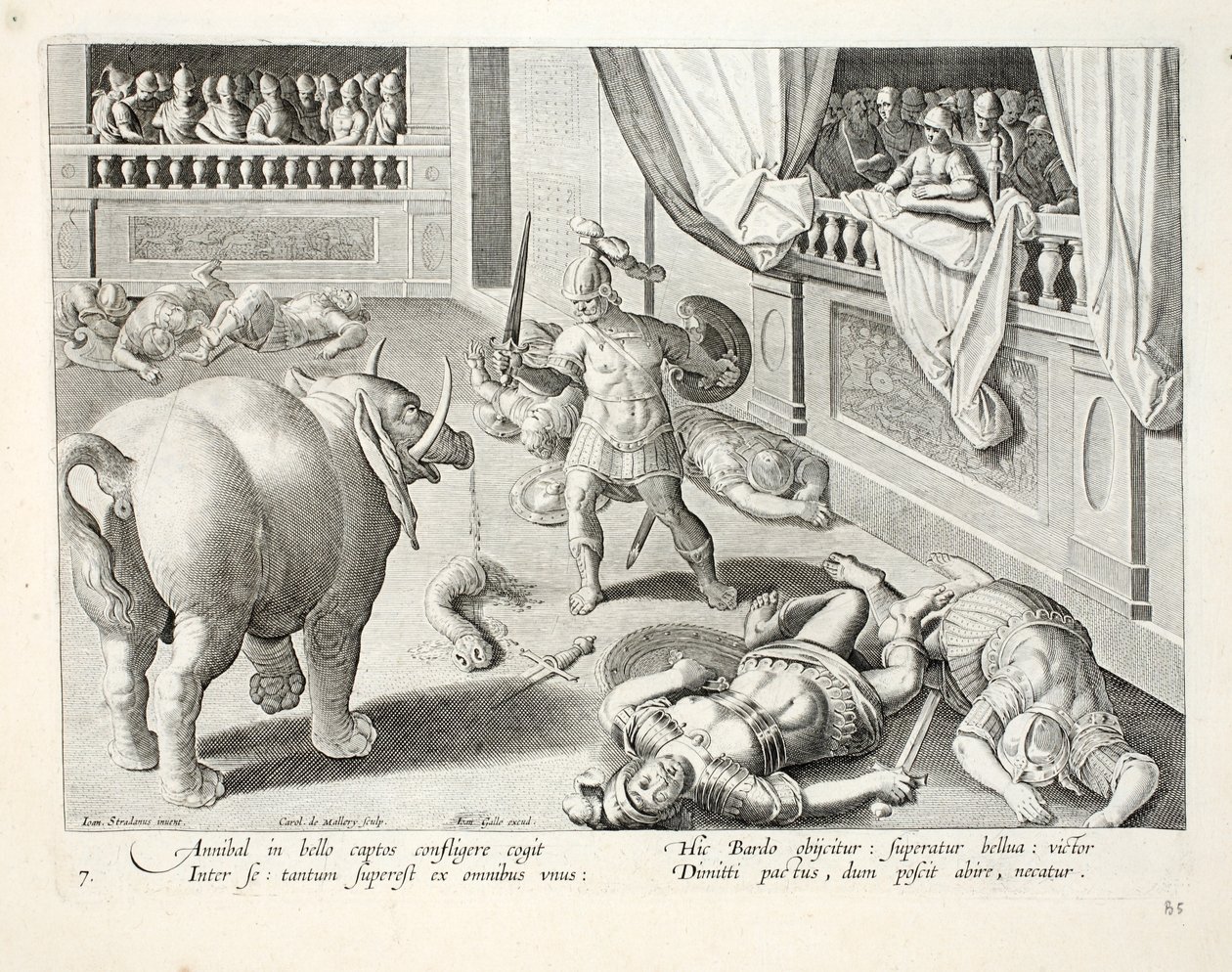 Hannibal, mağlup Romalıları birbirleriyle savaştırır, Jan Collaert (1566-1628) tarafından oyulmuş 