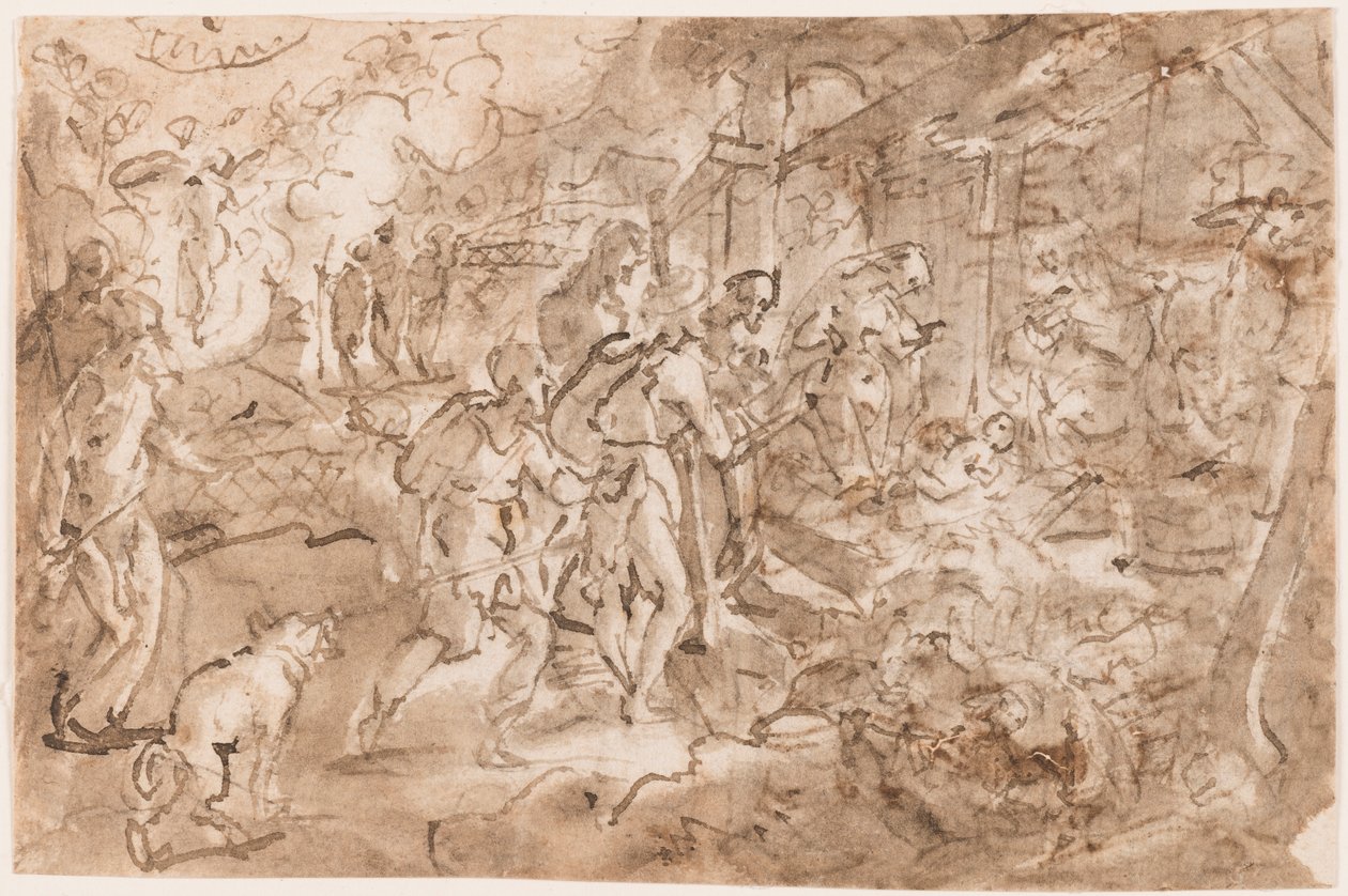Çobanların hayranlığı by Jan van der Straet, called Stradanus