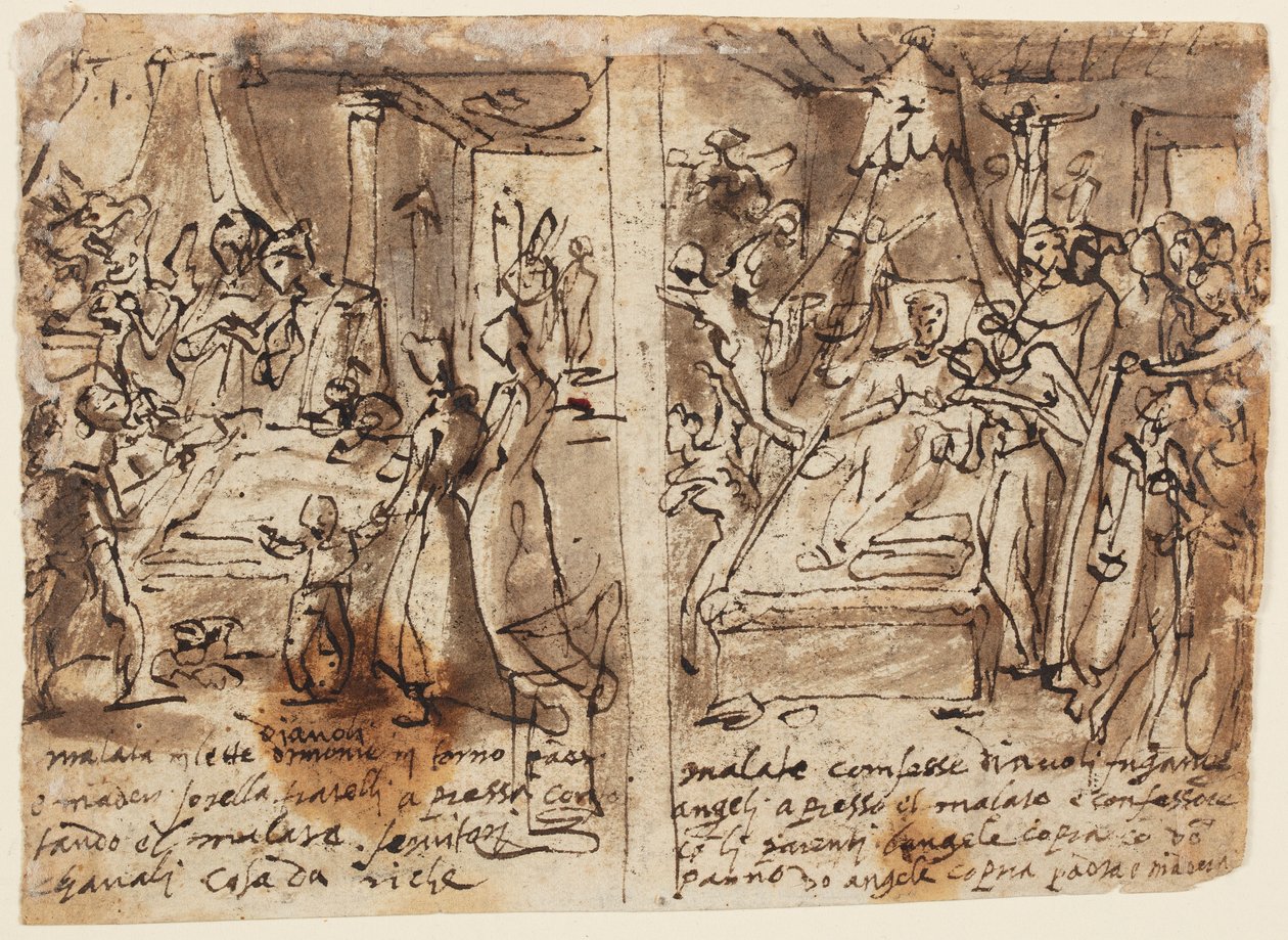 Bir eskiz defteri sayfası; ölen dindar by Jan van der Straet, called Stradanus