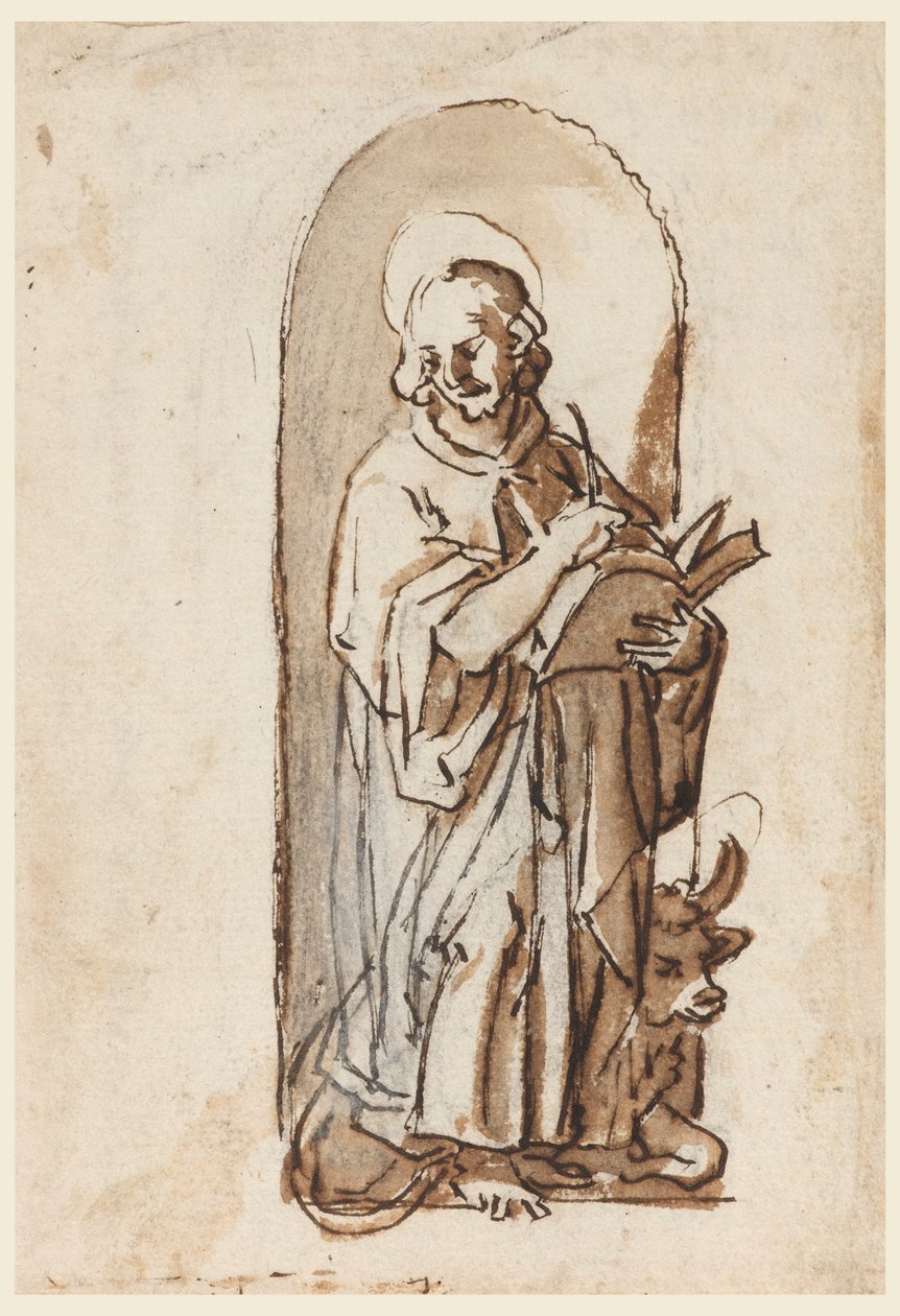 Bir Niş içinde Aziz Luke by Jan van der Straet, called Stradanus
