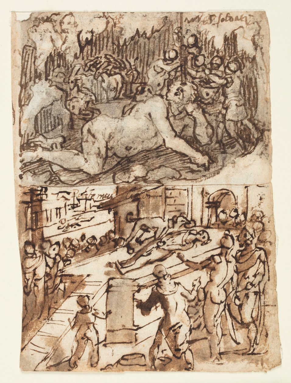 Tepegöz Körlemeli Eskiz Defteri Sayfası by Jan van der Straet, called Stradanus