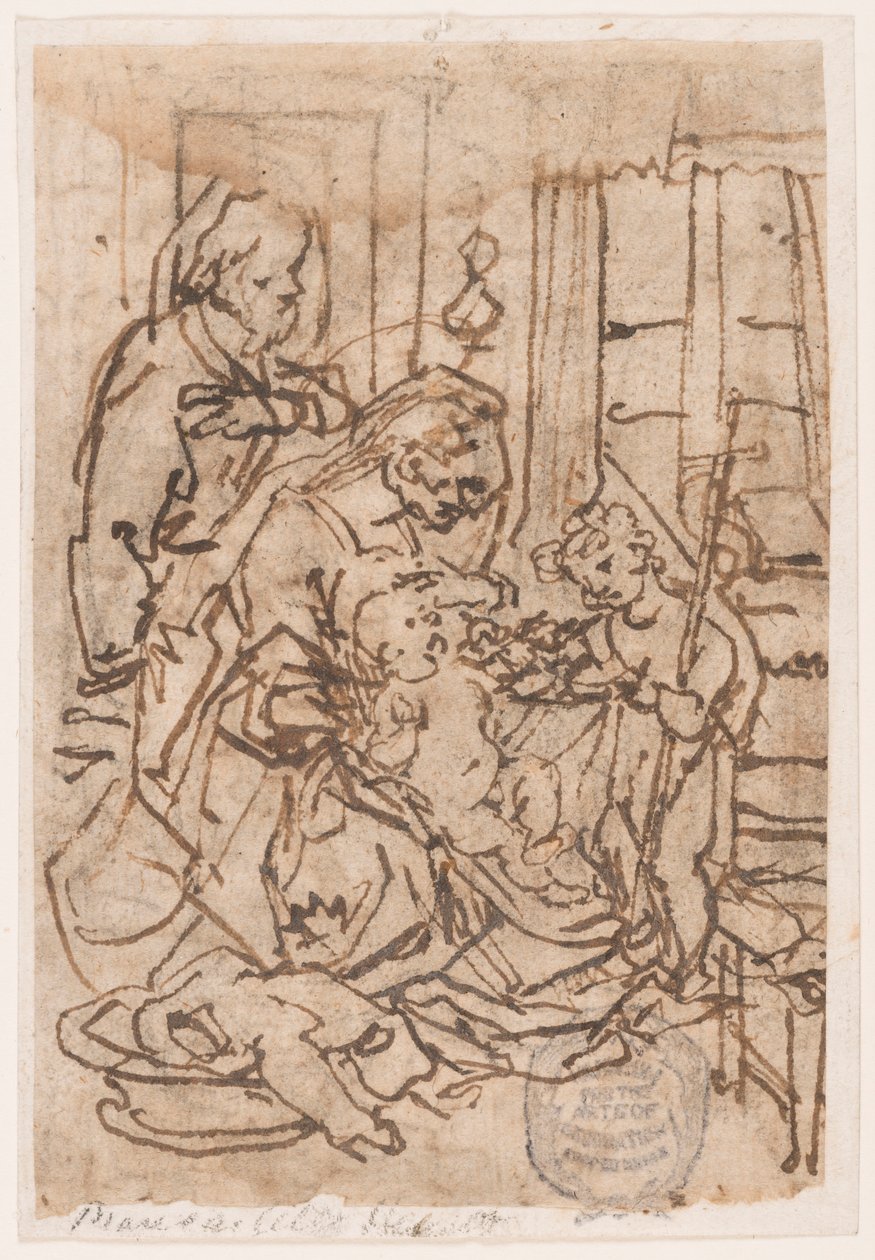 Kutsal Aile ve Vaftizci Yahya by Jan van der Straet, called Stradanus