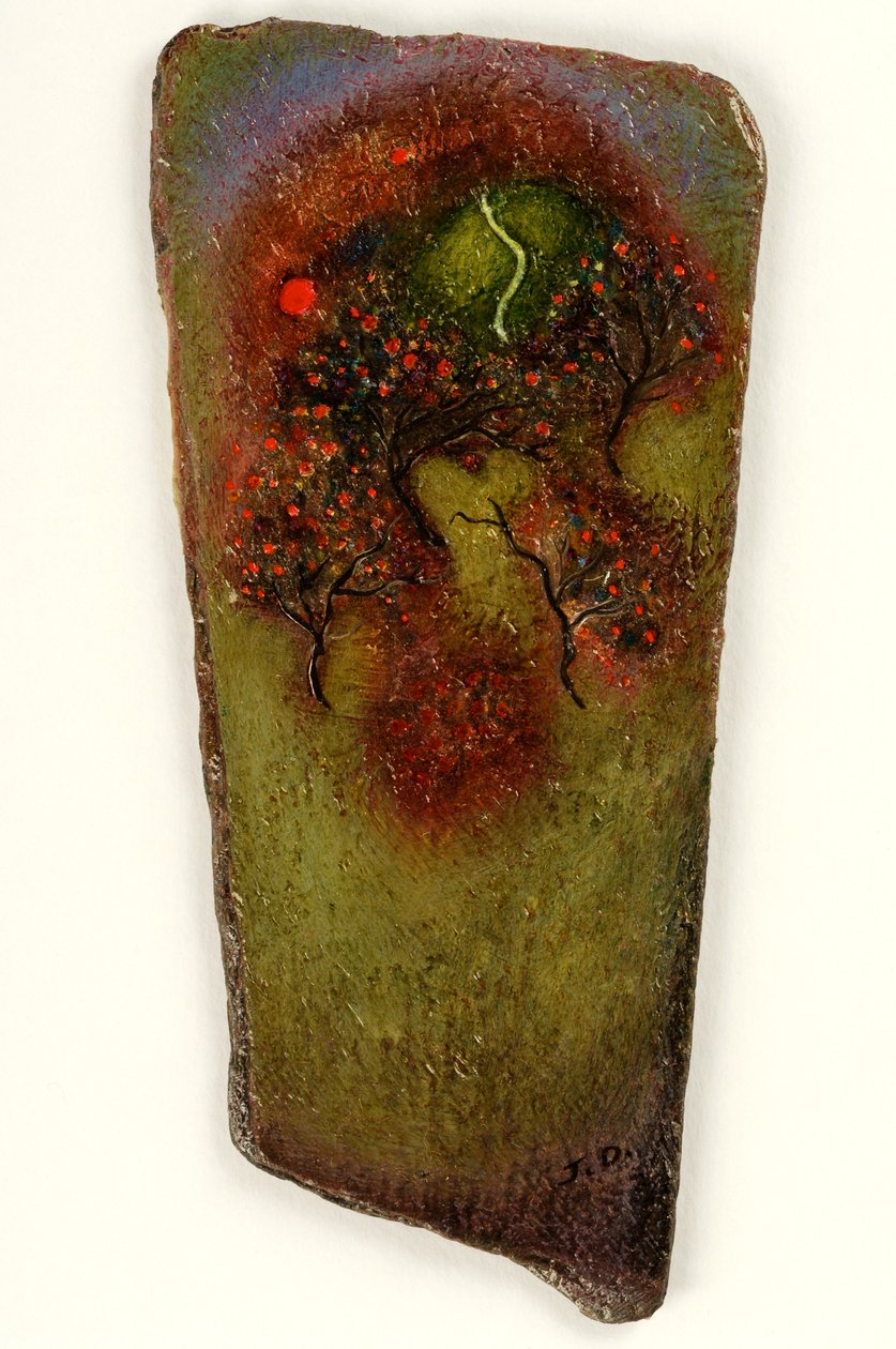 The Orchard, 2006 (arduvaz üzerine yağlı boya) by Jane Deakin