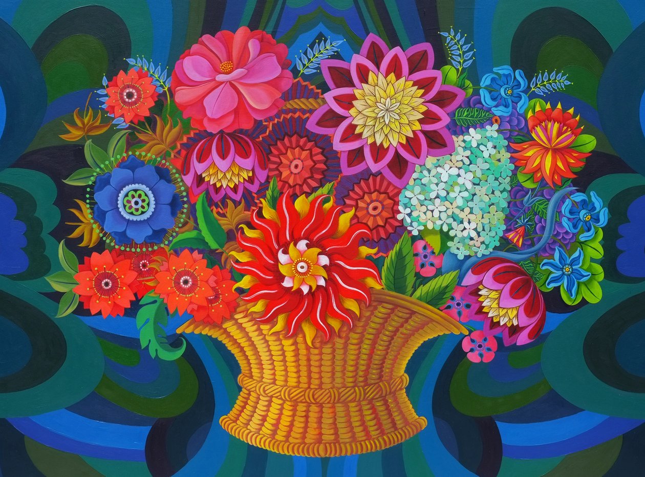 Bir sepette daha fazla çiçek, 2013, by Jane Tattersfield