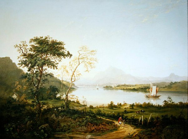 Loch Awe, Argyllshire (tuval üzerine yağlı boya) by Jane Nasmyth