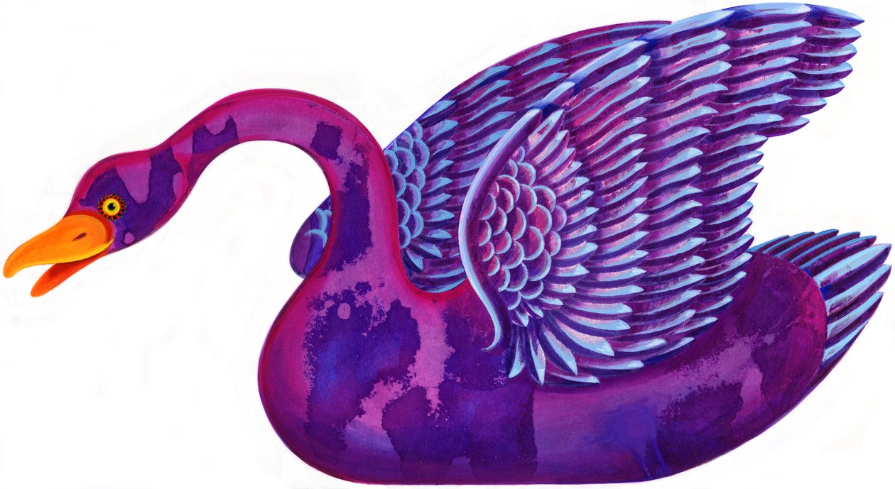 Swan, 1996, (mürekkep ve guaj) by Jane Tattersfield