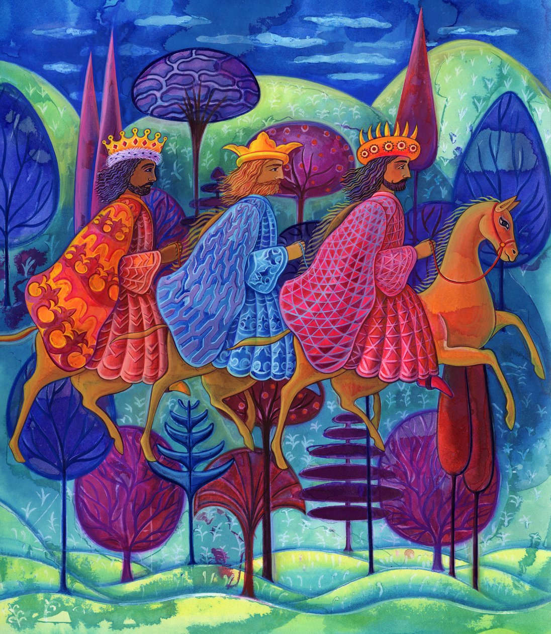 Üç Kral Noel, 2004, (mürekkep ve guaj) by Jane Tattersfield