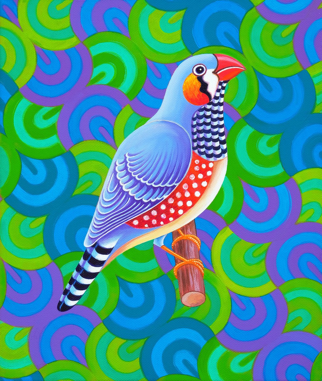 Zebra ispinozu, 2023 (tuval üzerine yağlıboya) by Jane Tattersfield