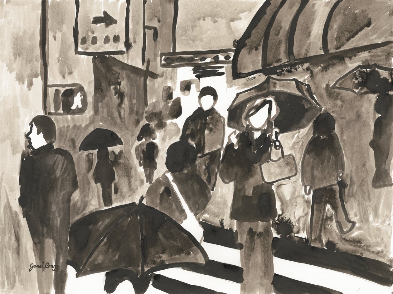 Manhattan Soyut II c.2014 (kağıt üzerine mürekkep) by Janel Bragg