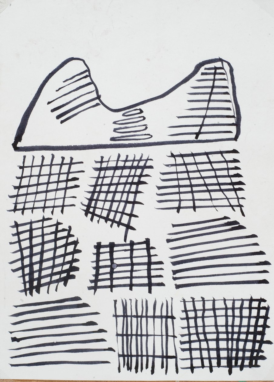 Çizim, 2015 (kağıt üzerine mürekkep) by Janet McKenzie
