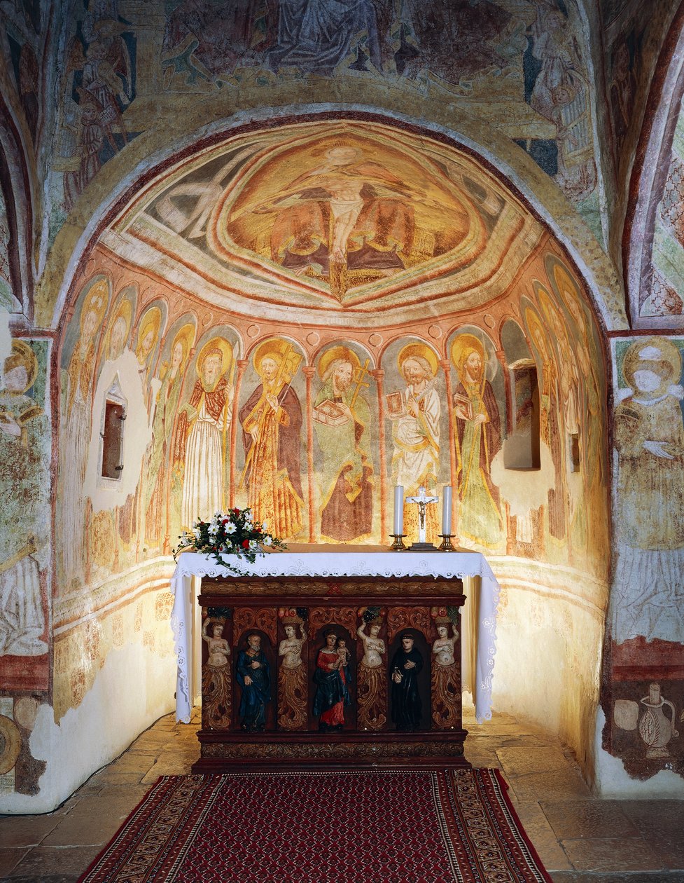 Hrastovlje müstahkem kilise, Trinity Kilisesi, Havariler (1490), Janez Iz Kastva, Slovenya tarafından fresklerden detay by Janez Kastav