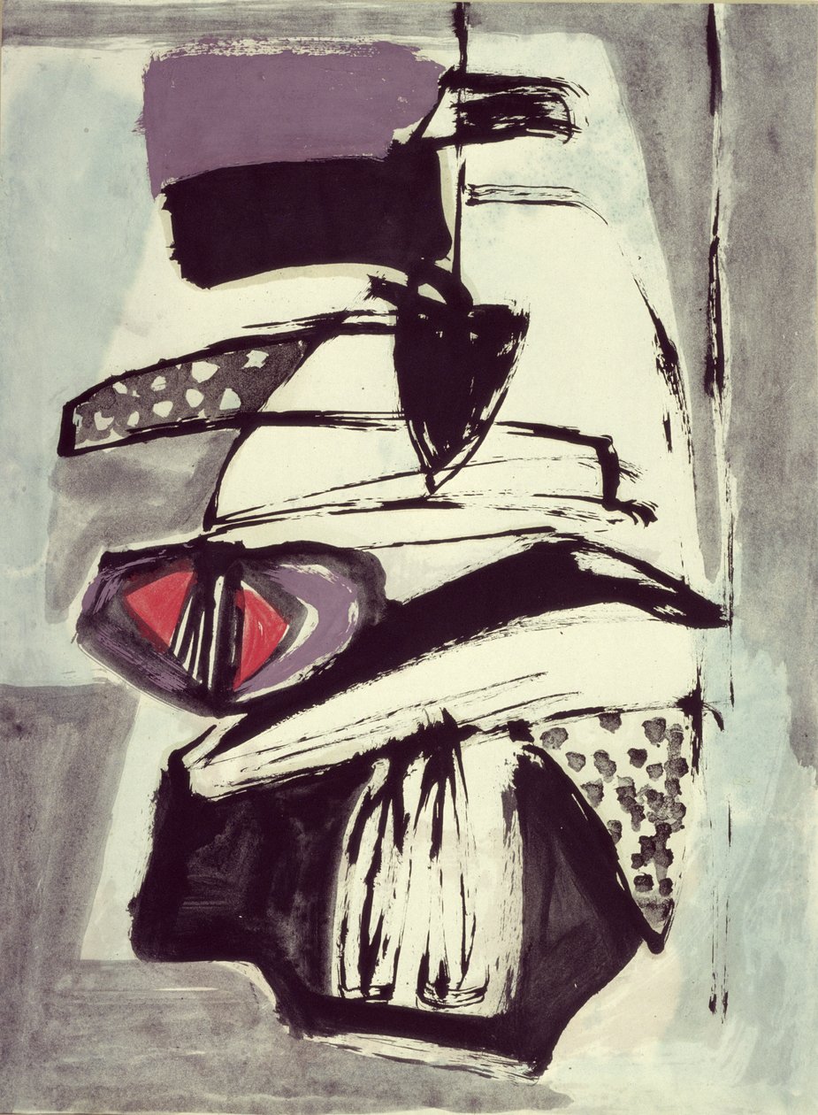 Kompozisyon (kağıt üzeri sulu boya ve guaş) by Jankel Adler