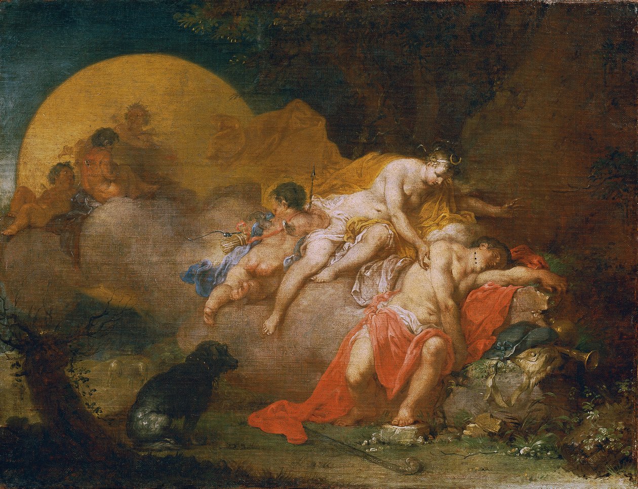 Luna ve Endymion by Januarius Zick