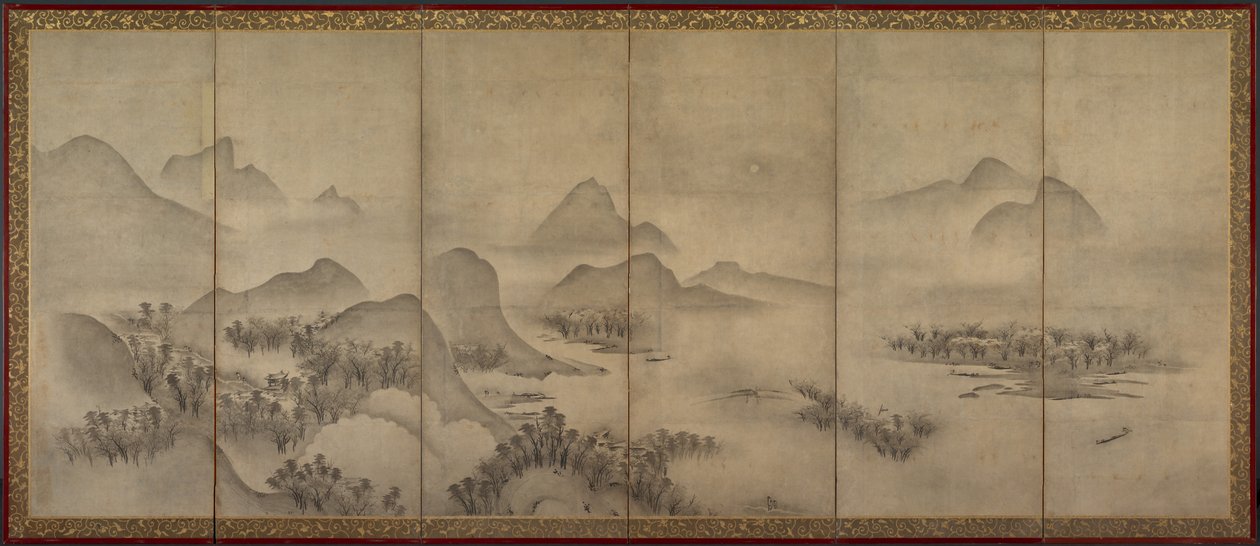 Mehtaplı Manzara (bir çift) by Japan, Muromachi period